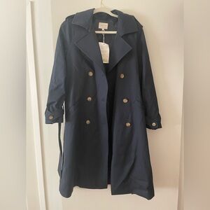 NWT Sezane Scott Trench Coat in Marine Size 6, EU 38